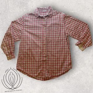 Plaid button down red w